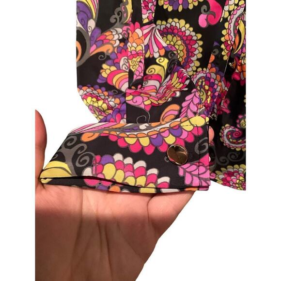 Carmen Button-Up Shirt Women's Size M Multicolor Paisley Long Sleeve Collared - Picture 5 of 5